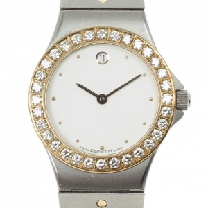 Pre Owned Zenith Pacific Stainless Steel and Diamond Womens Watch 26 MM Test iOS