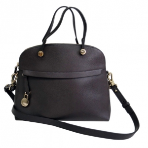 Pre Owned Furla Grey Piper Boston Bag