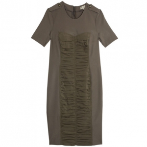 Pre Owned Burberry London Front Double Ruched Jersey Dress S