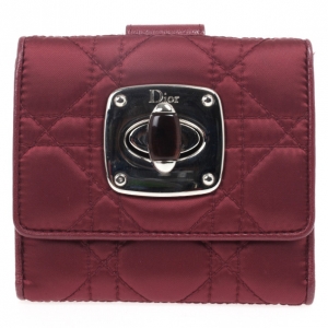 Pre Owned Dior Red Charming Lock Compact Wallet