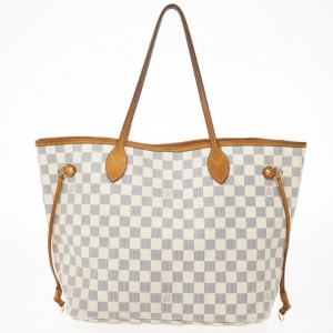 Pre Owned Louis Vuitton Damier Azur Neverfull MM