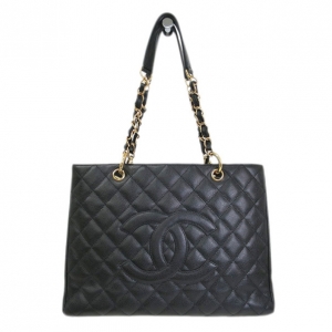 Pre Owned Chanel Black Caviar Grand Shopper Tote GST