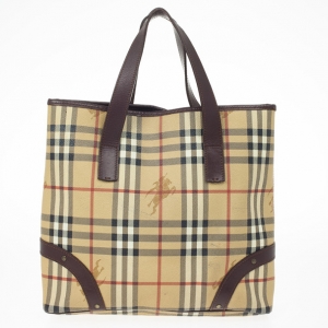 Pre Owned Burberry Medium Haymarket Check Tote