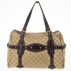 Pre Owned Gucci Guccissima 85th Anniversary Large Boston Bag