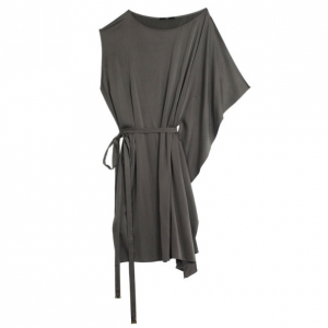 Pre Owned Hugo Boss Gray Dileen Silk Dress L