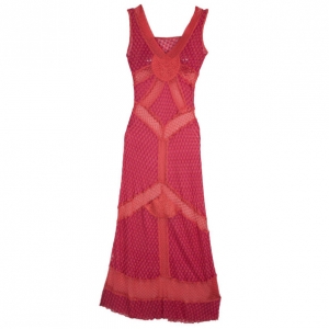 Pre Owned Missoni Dual Color Long Dress Crochet M