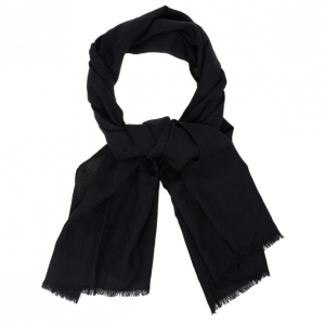 Pre Owned Gucci Guccissima Black Wool &amp; Silk Scarf