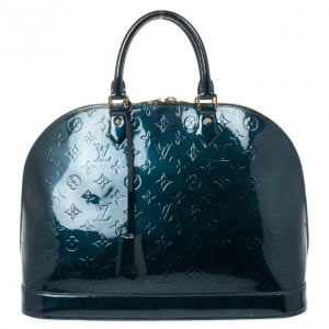 Pre Owned  Louis Vuitton Monogram Vernis Bleu Nuit Alma GM