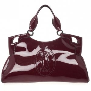 Pre Owned Cartier Red Patent Leather Marcello De Cartier Bag