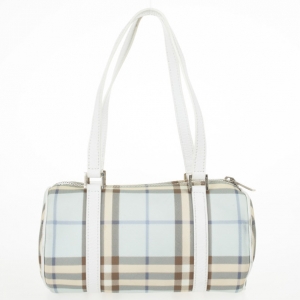 Pre Owned Burberry Blue Nova Check Lola Barrel Bag