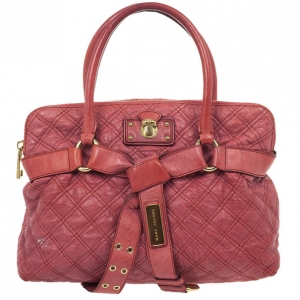 Pre Owned Marc Jacobs Pink Bruna Quilted Leather Tote