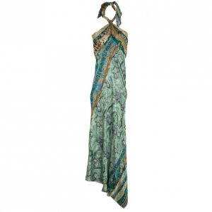 Pre Owned Roberto Cavalli Satin Maxi Dress S