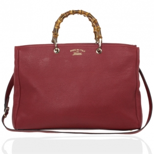 Pre Owned Gucci Bamboo Shopper Large Leather Tote