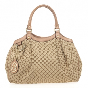Pre Owned Gucci Brown Sukey Medium Original GG Canvas Tote