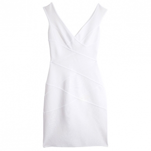 Pre Owned Herve L. Leroux White Bandage Dress S