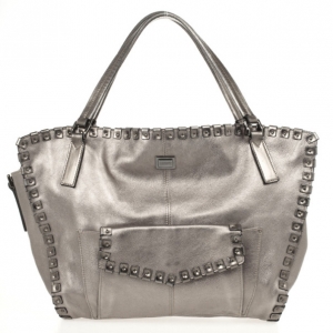 Pre Owned Burberry Metallic Leather Tote
