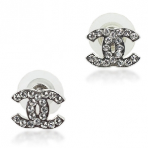 Pre Owned Chanel CC Crystal Earrings