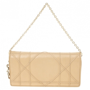 Pre Owned Dior Beige Rendez Vous Granville Continental Wallet