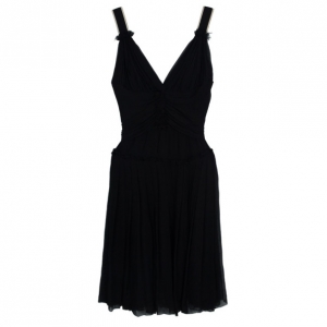 Pre Owned D&amp;G Pleated Silk Dress M