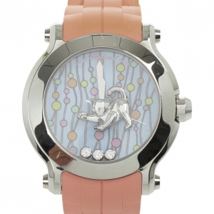Pre Owned Chopard Blue Limited Edition Happy Sport Animal World 3 Womens Wristwatch 36 MM