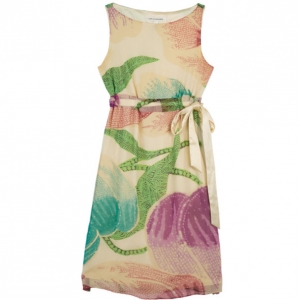 Pre Owned Diane Von Furstenberg Fleur Silk Dress M