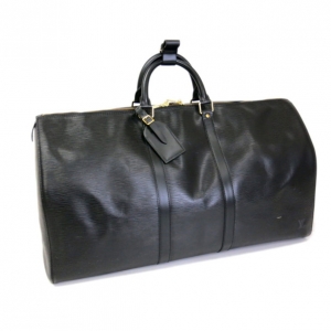 Pre Owned Louis Vuitton Black Epi Keepall 55