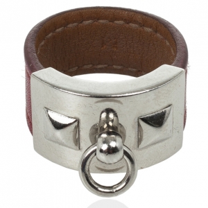 Pre Owned Hermes Collier de Chien Leather Ring Size 57