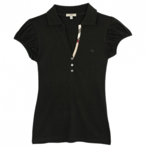 Pre Owned Burberry Check Placket Polo T Shirt S