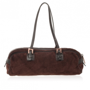Pre Owned Fendi Brown Suede Bag