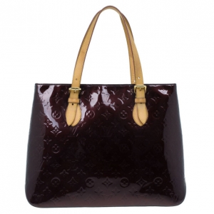Pre Owned Louis Vuitton Purple Amarante Monogram Vernis Brentwood Tote