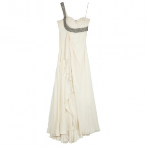 Pre Owned Roberto Cavalli Crystal Embellished Offshoulder Gown M