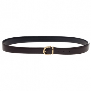 Pre Owned Salvatore Ferragamo Brown Leather Reversible Belt 100CM