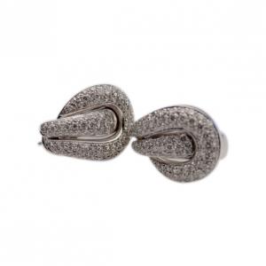 Pre Owned Salvini Diamond Pave Setting Clip Earrings
