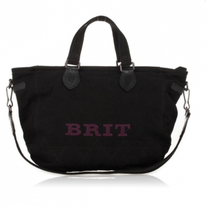 Pre Owned Burberry Brit Black Canvas and Leather Medium Chadwick Tote Bag