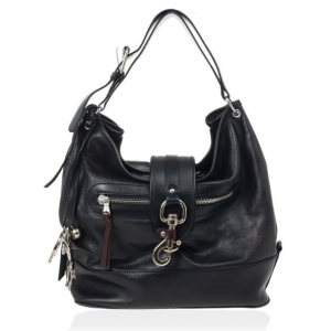 Pre Owned Chloe Black Leather Kerala Hobo Bag