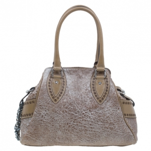 Pre Owned Fendi Metallic Brown Leather Du Jour Tote