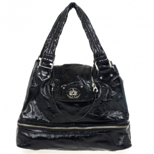 Pre Owned Marc by Marc Jacobs Black Patent Posh Super K Tote