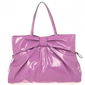 Pre Owned Valentino Fuchsia Patent Bow Bag 