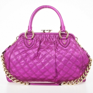 Pre Owned Marc Jacobs Metallic Leather Stam Bag