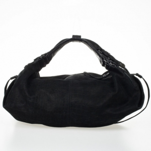 Pre Owned Givenchy Black Croc Embossed Leather Medium Shoulder Bag