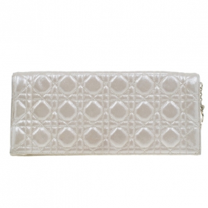 Pre Owned Dior Metallic Gold Leather Cannage Folded Clutch