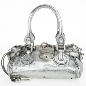 Pre Owned Chloe Silver Leather Paddington Satchel