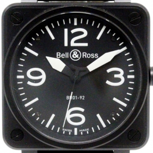 Pre Owned Bell & Ross Black Stainless Steel Aviation Men's Wristwatch 46MM