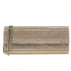 Pre Owned Jimmy Choo Gold Acrylic Sweetie Clutch