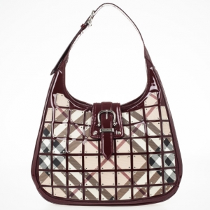 Pre Owned Burberry Warrior Nova Check 'Brooke' Hobo