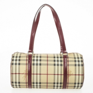 Pre Owned Burberry Haymarket Check 'Lola' Satchel