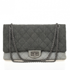 Pre Owned Chanel Reissue Tri-Color Denim Maxi Handbag