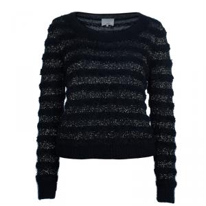 Pre Owned 3.1 Philip Lim Black Metallic Striped Sweater M