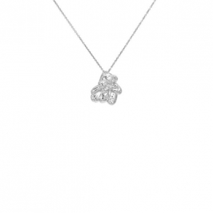 Pre Owned Tiffany & Co. Silver Teddy Bear Pendant Necklace