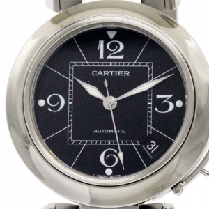 Pre Owned Cartier Black Stainless Steel Pasha C Unisex Wristwatch 36MM